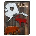 Designocracy I Love Alaska  Animals Art on Board Wall Decor 9876212